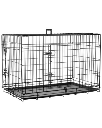 Flamingo Keo Black L - metalowa klatka dla psa, 57x93x62cm