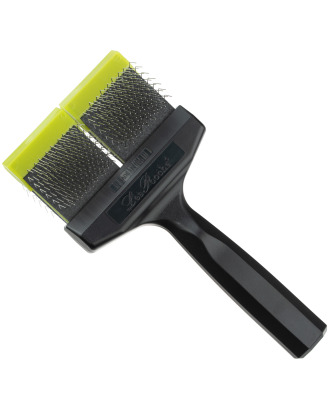 Les Poochs Green Medium Pro Brush 9cm - oryginalna, elastyczna szczotka dla psa, średniomiękka