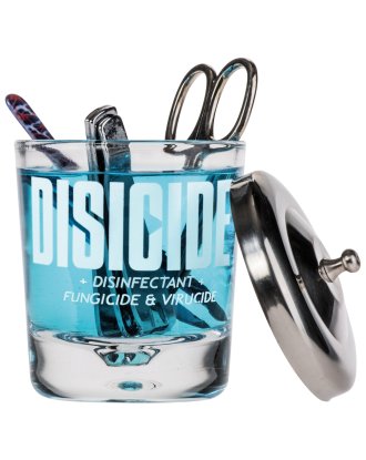 Disicide Disinfecting Glass Jar 160ml - szklany pojemnik do dezynfekcji narzędzi i akcesoriów, mały