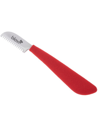 Blovi Professional Rubber Coarse Stripping Knife - profesjonalny trymer z wygodną podgumowaną rękojeścią, stal japońska - czerwony
