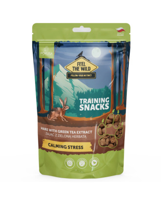 Pokusa Training Snacks Calming Stress 200g - lekkostrawne przysmaki dla psa, zając z zieloną herbatą