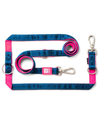 Max&Molly Multi-Leash Matrix Pink - smycz przepinana dla psa z odblaskowymi przeszyciami, 200cm