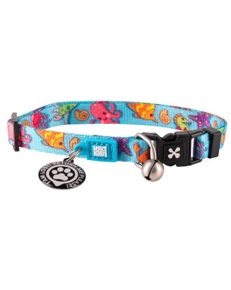 Max&Molly GOTCHA! Smart ID Cat Collar Blue Ocean - kolorowa obroża dla kota z zawieszką smart Tag