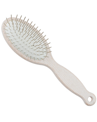 1 All Systems Oval Pin Brush - profesjonalna, drewniana szczotka z metalowymi pinami dla psa i kota, 18mm