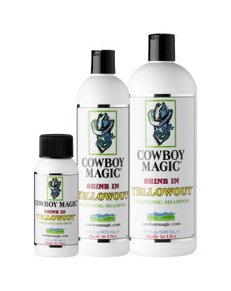 Cowboy Magic Shine In Yellowout Whitening Shampoo szampon niwelujący zażółcenia i podkreślający naturalny kolor szaty.
