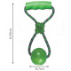 KONG Squeezz Ball with Rope L - zawsze piszcząca piłka na sznurku dla psa, szarpak z uchwytem
