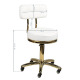 Activ Gold AM-961 - złote krzesło na kółkach, z pikowanym siedziskiem, białe