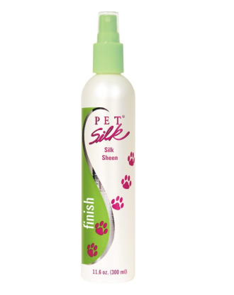 Pet Silk Silk Sheen 300ml - odżywka w sprayu nabłyszczająca, ułatwiająca rozczesywanie i zmiękczająca sierść