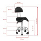 Activ 6001 Black - wygodny taboret groomerski z profilowanym siedziskiem i oparciem, czarny