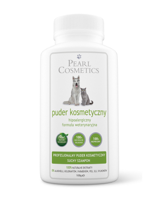 Pearl Cosmetics Powder 100g - puder kosmetyczny i suchy szampon dla psa i kota, zapach kwiatowo-owocowy