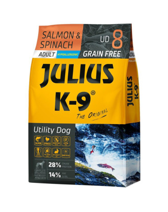 Julius K-9 Salmon & Spinach Adult - bezzbożowa karma dla psa, łosoś ze szpinakiem