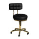 Activ Gold AM-961 - złote krzesło na kółkach, z pikowanym siedziskiem, czarne