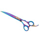 Geib Gold Rainbow Kiss Curved Scissors - wysokiej jakości nożyczki gięte z mikroszlifem i tęczowym wykończeniem