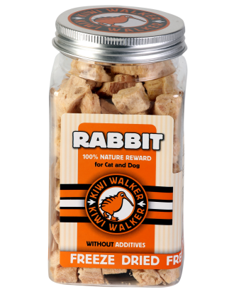 Kiwi Walker Snacks Rabbit 75g - 100% królik, liofilizowane, naturalne przysmaki dla psa i kota