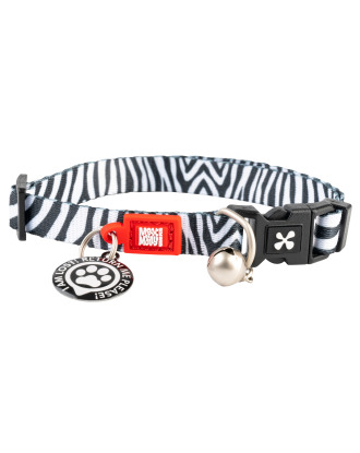 Max&Molly GOTCHA! Smart ID Cat Collar Zebra - kolorowa obroża dla kota z zawieszką smart Tag