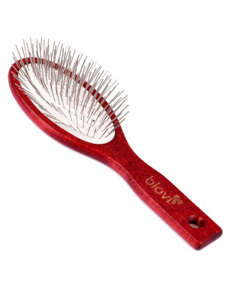 Blovi Red Wood Pin Brush - duża, miękka, drewniana szczotka z metalową szpilką 22mm, dla włosa średniego i długiego