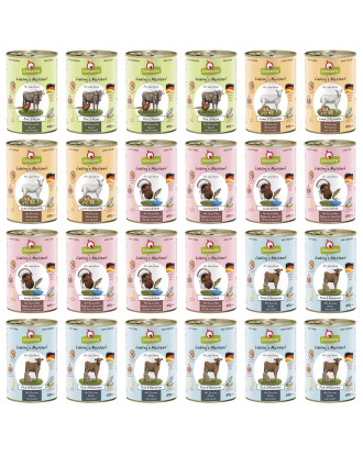 Zestaw karm GranataPet 24x 400g - bezzbożowa mokra karma dla psa, mix 4 smaków