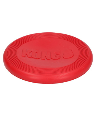 KONG Flyer - frisbee dla psa, gumowy dysk do rzucania, czerwony