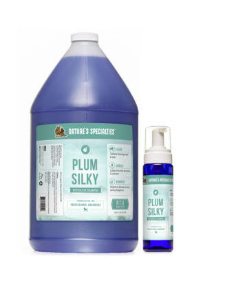 Nature's Specialties Plum Silky Waterless Shampoo - delikatny suchy szampon dla psa i kota, ożywiający kolor sierści