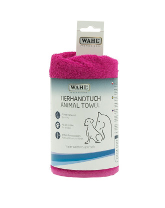 Wahl Dog Towel 61x61cm - mięciutki, różowy ręcznik z włóknami bawełny i bambusa