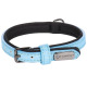 Flamingo Collar Leza Blue - obroża dla małego psa, z podszyciem, sztuczna skóra i neopren, niebieska