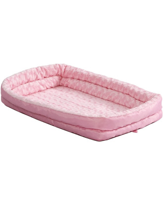 MidWest Deluxe Double Bolster Pink - materac do klatki kennelowej, z rozkładanym, podwójnym brzegiem, różowy