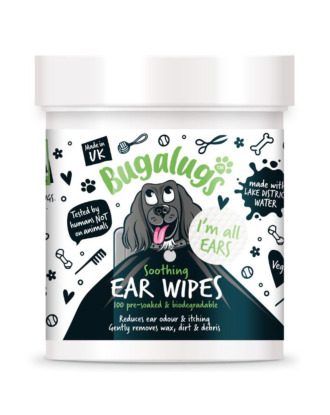   Bugalugs  Soothing Ear Wipes 100szt. - biodegradowalne waciki do czyszczenia uszu psa 