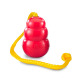 KONG Classic with Rope - gumowa zabawka dla psa z liną, czerwona