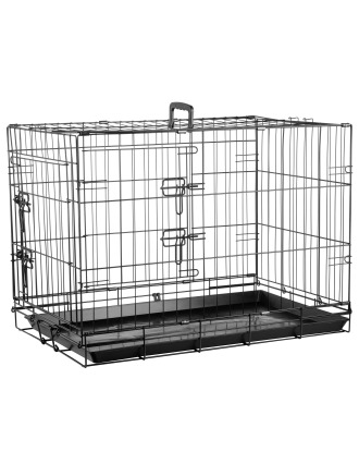 Flamingo Mezo Black M - metalowa klatka dla psa, 47x77x55cm