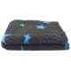 Blovi DryBed VetBed A - Non-Slip Pet Bed, Graphite with Blue Stars
