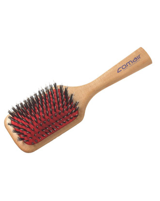 Comair Wooden Paddle Brush 21,5cm - mała szczotka do włosów normalnych i grubszych, z włosiem naturalnym i nylonem