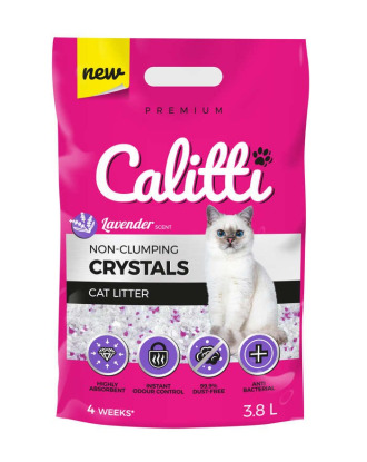Calitti Crystals Lavender 3,8L - żwirek silikonowy dla kota, lawendowy