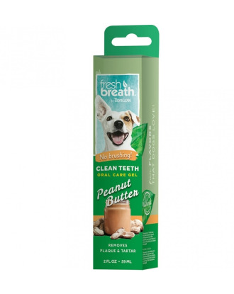 Tropiclean Fresh Breath Clean Teeth Gel Peanut Butter 59ml - żel do higieny jamy ustnej psów, o zapachu masła orzechowego