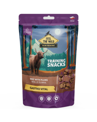 Pokusa Training Snacks Gastro Vital 200g - przysmaki dla psa wspomagające układ pokarmowy, wół ze śliwką
