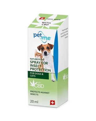 Pet+Me Spray For Insect Protection 20ml - naturalny spray chroniący przed insektami z olejkiem konopnym, dla psa i kota