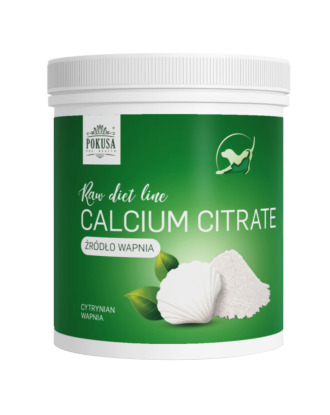 Pokusa Raw Diet Calcium Citrate - cytrynian wapnia, wspiera zdrowie kości, zęby i układ krwionośny psa