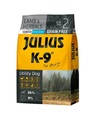 Julius K-9 Lamb & Herbals Senior - bezzbożowa karma dla psiego seniora i psa z nadwagą, jagnięcina w ziołach