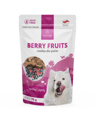 Pokusa Natural Berry Fruits Snacks 70g - bezzbożowe przysmaki dla psa, z owocami leśnymi