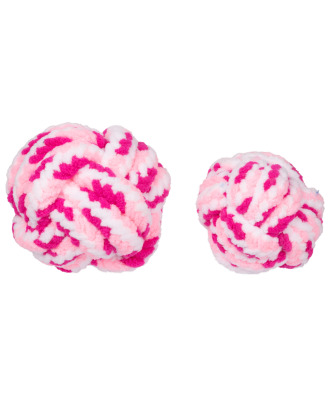 KONG Rope Ball Puppy Pink - sznurowa, miękka piłka dla szczeniaka, różowa