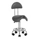 Activ 6001 Grey - wygodny taboret groomerski z profilowanym siedziskiem i oparciem, szary