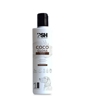 PSH Home Coco Gloss shampoo 300ml - nabłyszczający szampon do suchej i matowej sierści psa, z olejem kokosowym 
