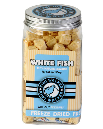 Kiwi Walker Snacks White Fish 60g - 100% ryba, liofilizowane, naturalne przysmaki dla psa i kota
