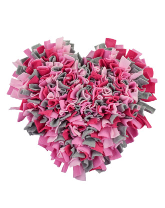 Blovi Snuffle Mat Pink/Gray 36x36cm - mata węchowa dla szczeniaka, psa dorosłego i kota, w kształcie serca