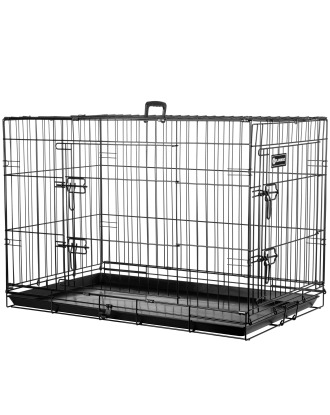 Flamingo Ebo Black L - metalowa klatka dla psa, 56x92x64cm