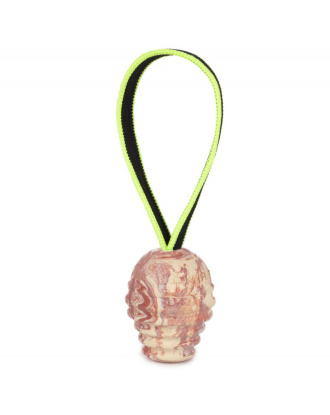 Julius K9 Duoplay Ball Neon 8,5cm - kauczukowa zabawka dla psa, z uchwytem w kolorze neonowym