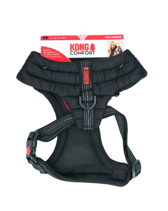 KONG Comfort Harness - lekkie i oddychające szelki dla psa, czarne