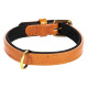 Flamingo Collar Lyabo Cognac - obroża dla psa z podszyciem, eko skóra i neopren, koniakowa