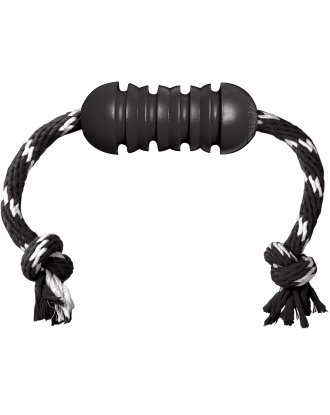 KONG Extreme Dental with Rope M - wytrzymały gryzak dentystyczny dla psa, ze sznurem, czarny