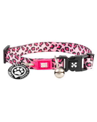 Max&Molly GOTCHA! Smart ID Cat Collar Leopard Pink - kolorowa obroża dla kota z zawieszką smart Tag