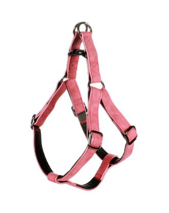 Flamingo Harness Step&Go Delu Red - szelki step in dla psa, z eko-skóry, z podszyciem z neoprenu, czerwone